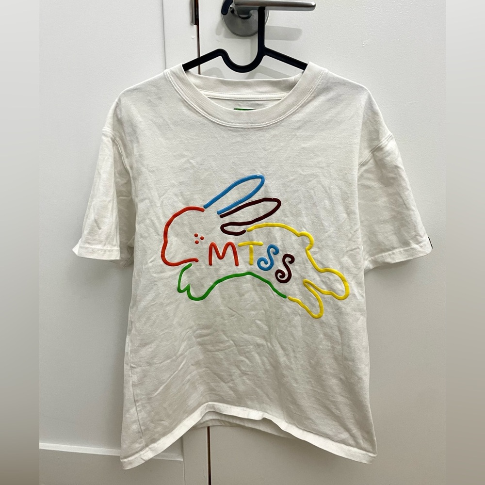 stylish white tshirt with rabbit design, Melting Sadness